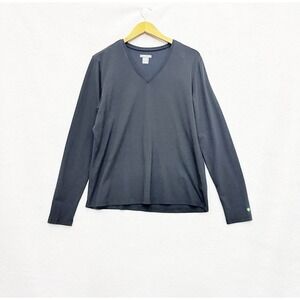 Insect Shield Dri Balance Women's  XL UPF 30 Plus Long Sleeve V Neck Shirt Gray